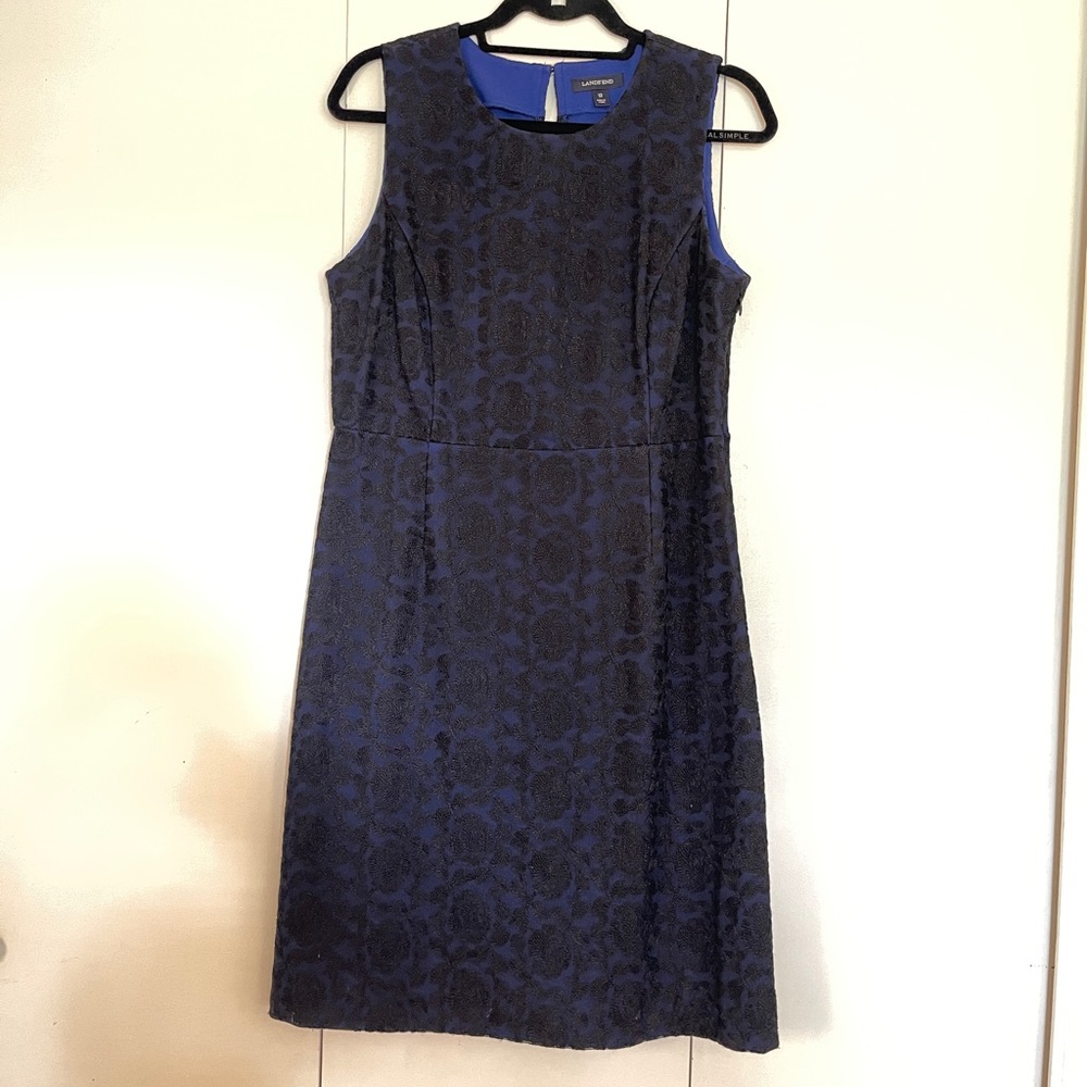 Almost new black and blue embroidered dress size 12